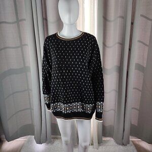 GFC Black, Brown, White Vintage Retro Oversize Men’s Sweater Large (Estimated)